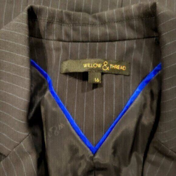 Blazer Sz 12 Blue Pinstripe Willow & Thread Women’s - Picture 3 of 10